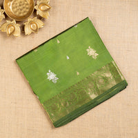 UP000021 - Banarasi Pure Katan Silk (Mehendi Green)