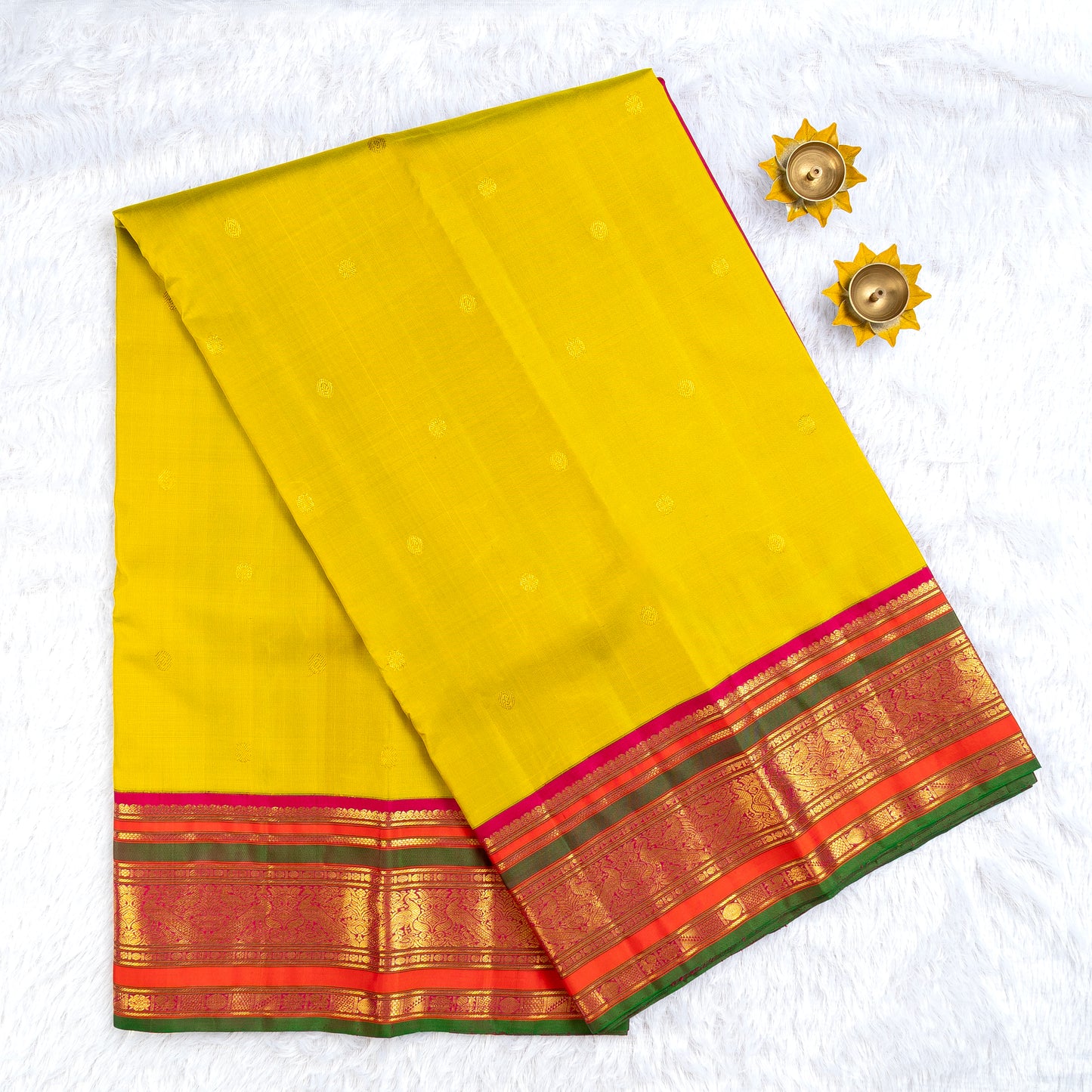 TN000030 - Neon Green Kanjivaram Pure Silk
