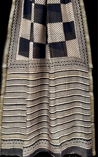 JD000003 - Geometrical Pure Maheshwari Silk Saree