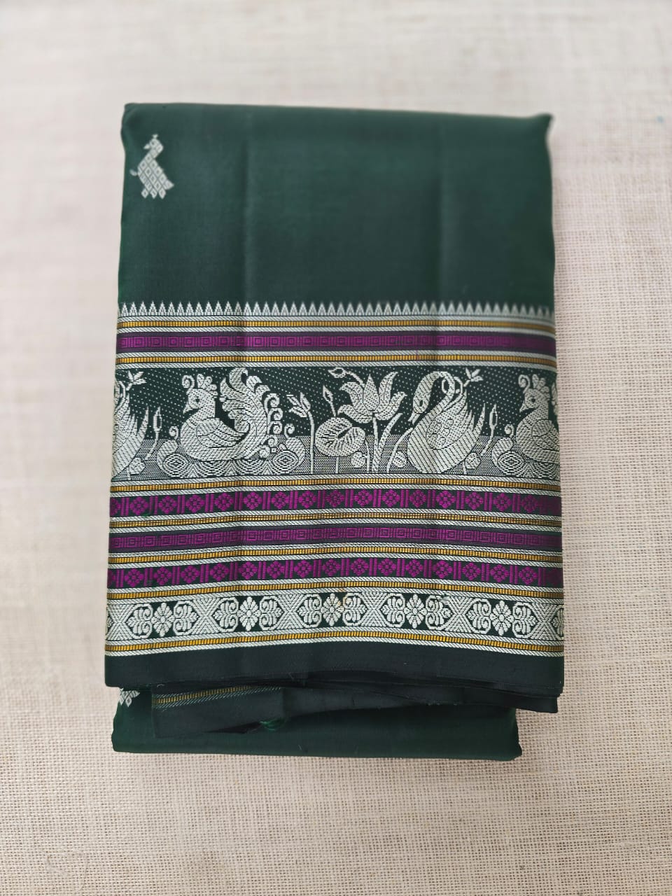 TN000023 - Bottle Green Kanjipuram Pure Silk