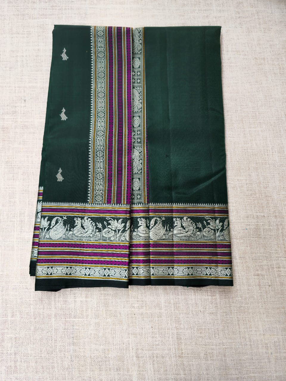 TN000023 - Bottle Green Kanjipuram Pure Silk