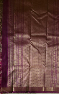 TN000029 - Aubergine Bridal Kanjivaram Pure Silk Saree