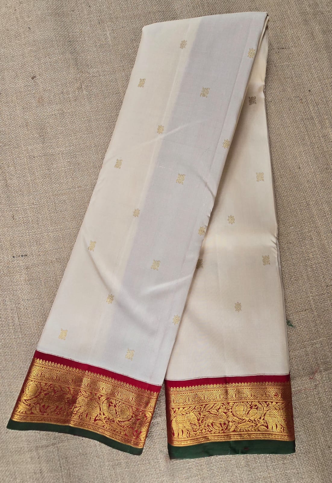 TN000034 - Kanjivaram Pure Silk (Ivory)