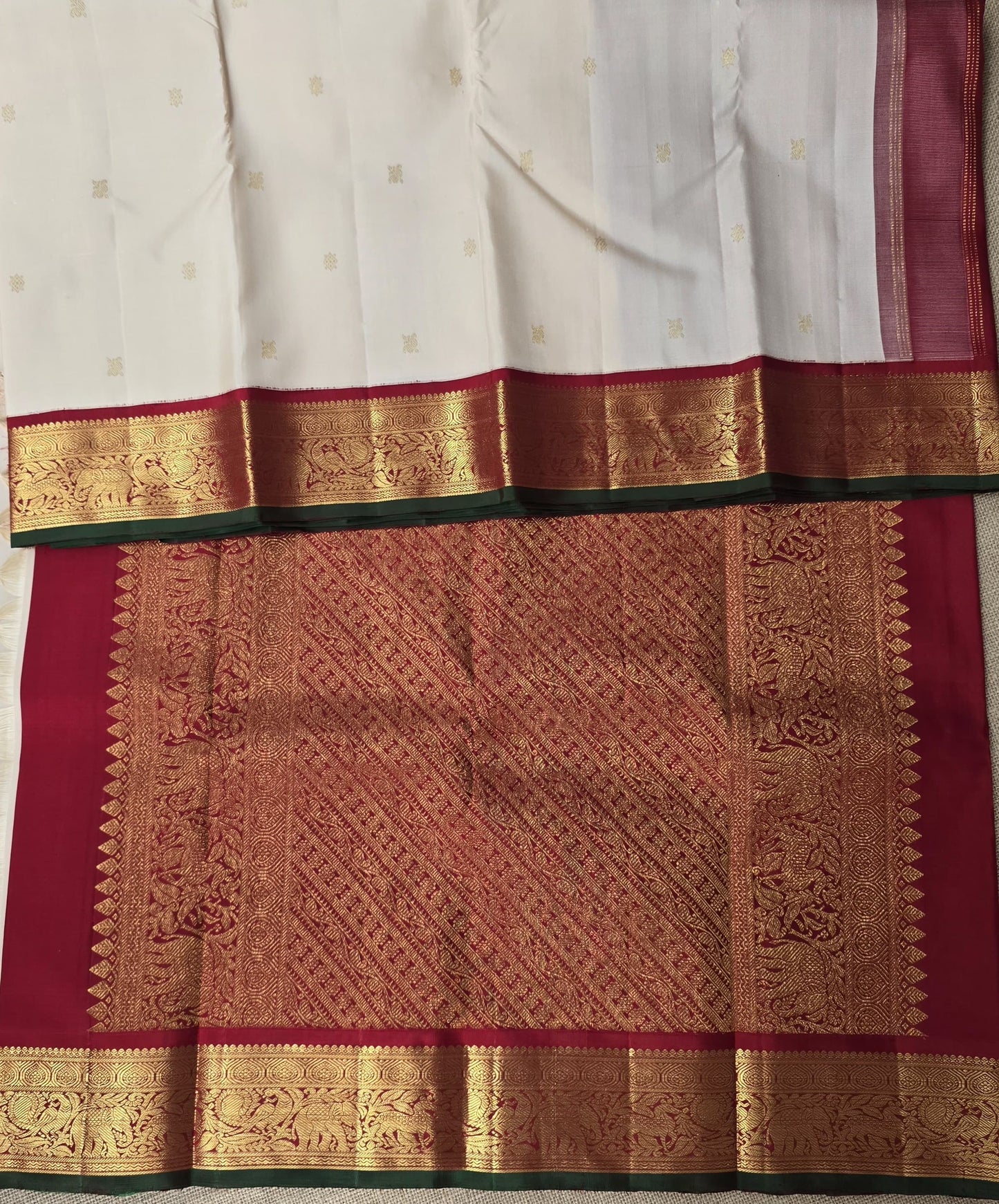 TN000034 - Kanjivaram Pure Silk (Ivory)