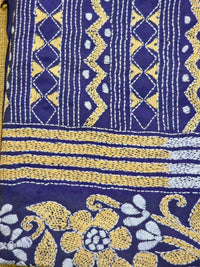 WB000001 - Pure Silk (Kantha Stitch) Blue
