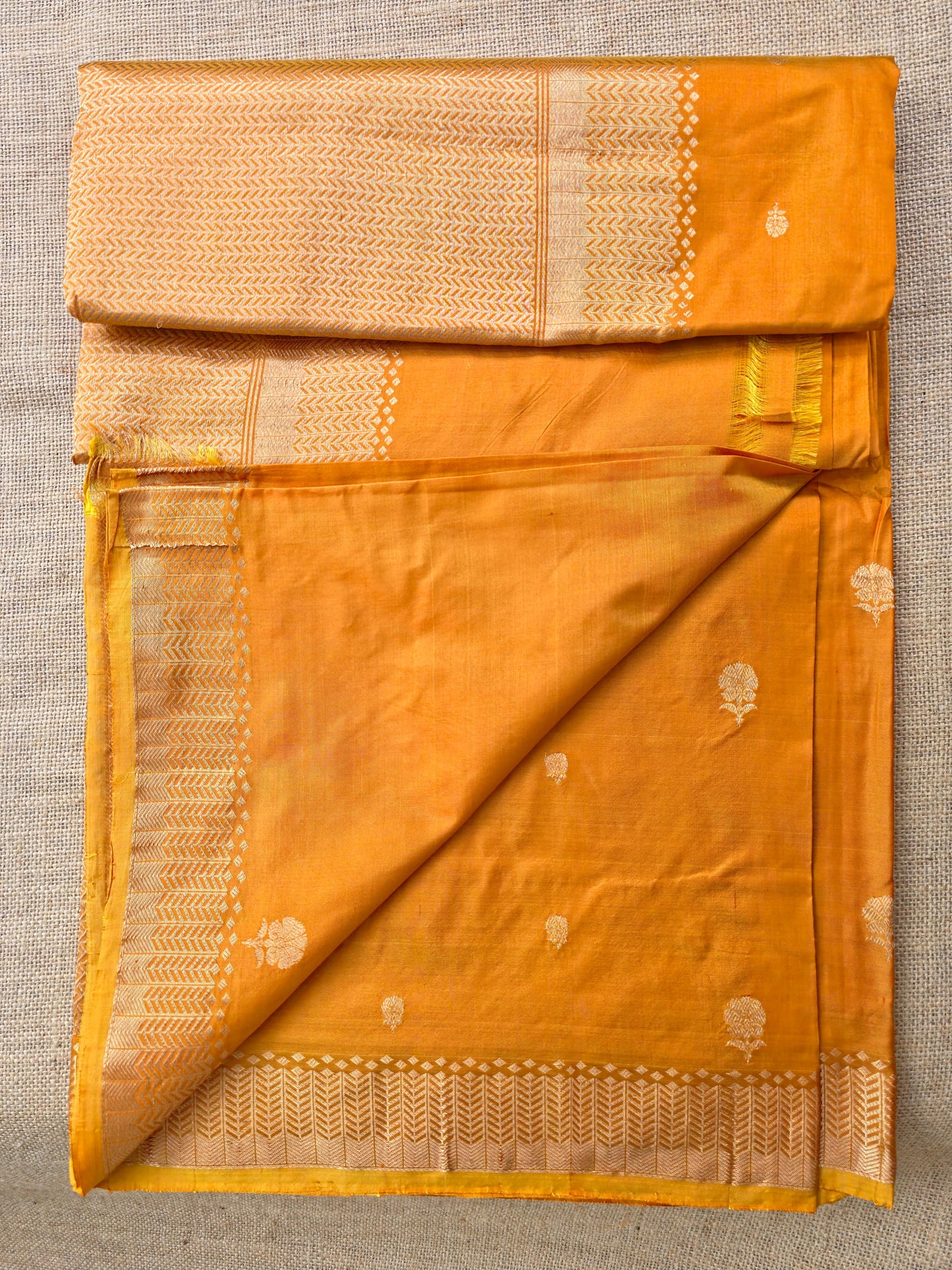 UP000020 - Banarasi Pure Katan Silk (Mango Yellow)