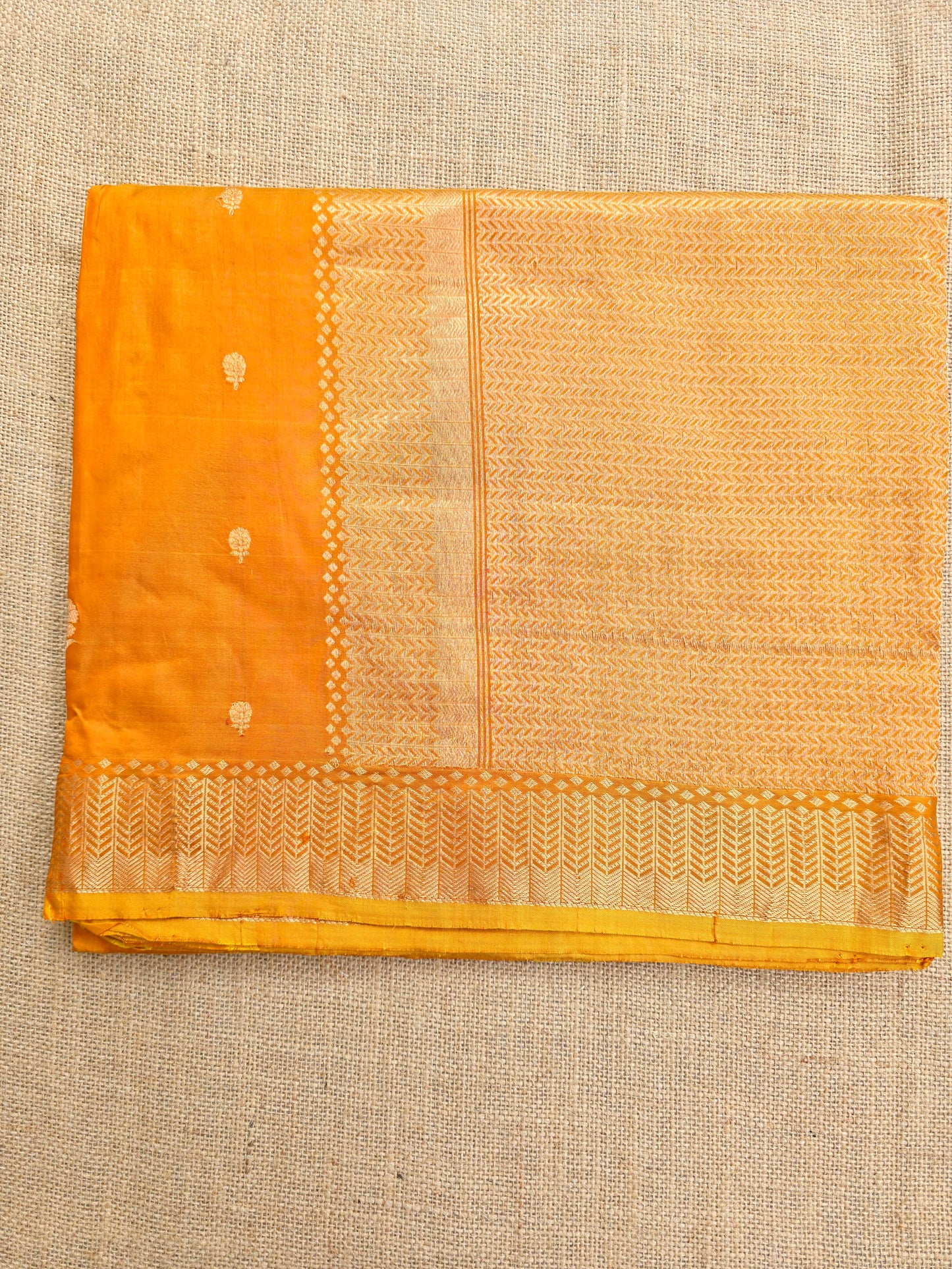 UP000020 - Banarasi Pure Katan Silk (Mango Yellow)