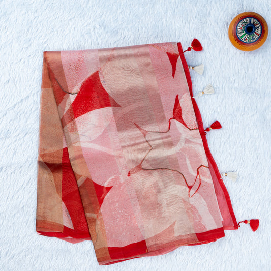 UP000047 - Banarasi Pure Organza /Tissue with Print