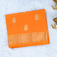 UP000024 - Banarasi Pure Organza Silk Flame Yellow