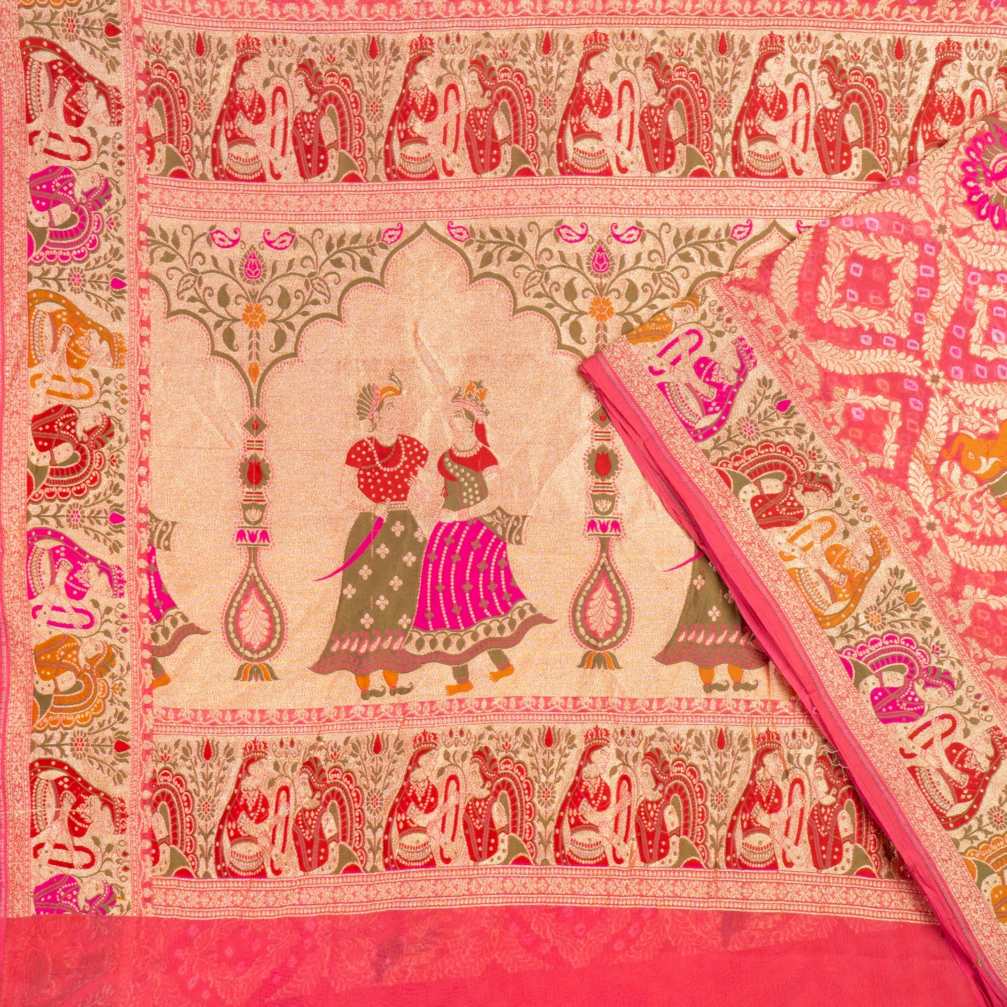 UP000060- Pure Silk Khaddi Georgette Bandhini