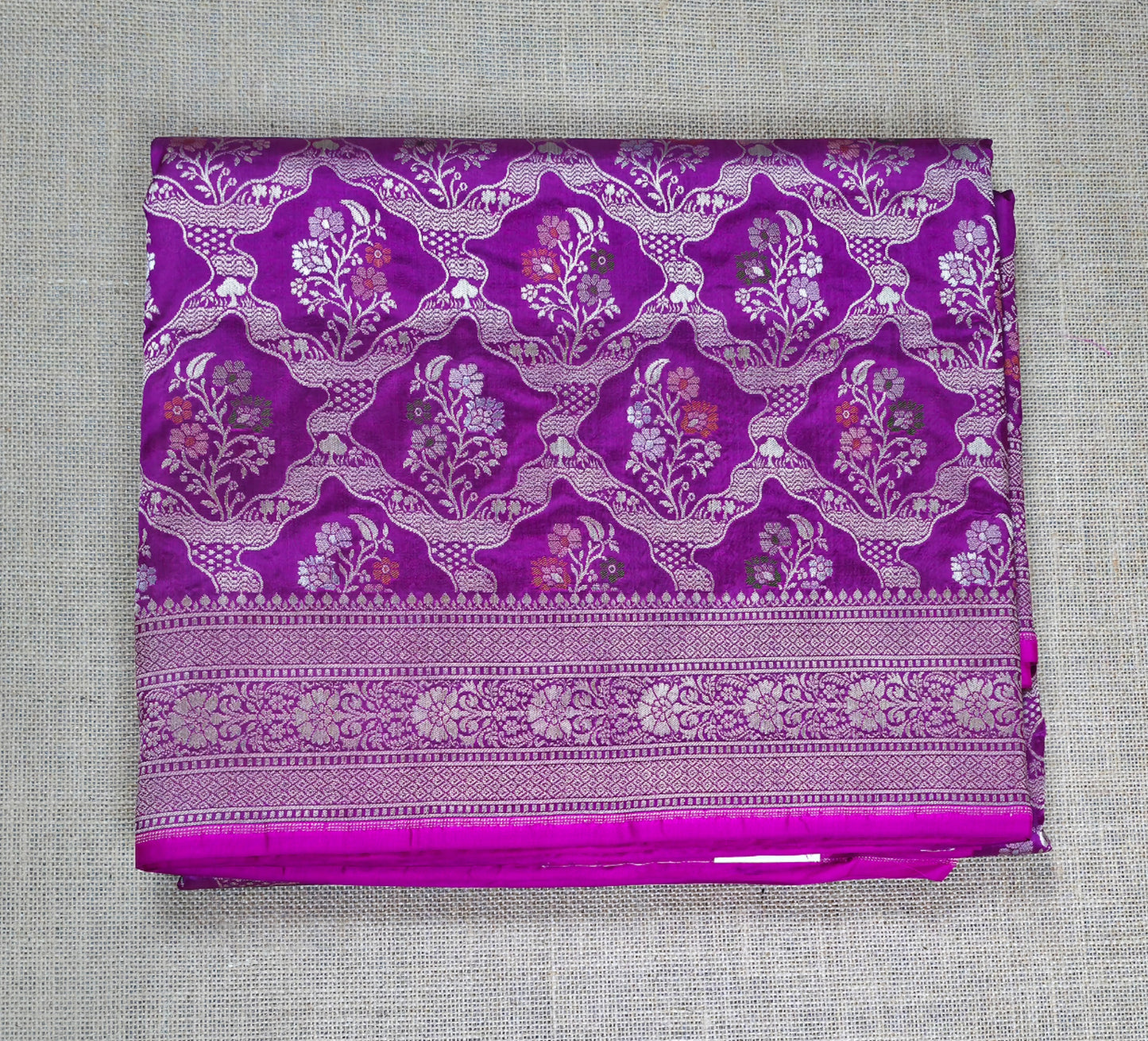 UP000126 - Banarasi Pure Katan Silk Meena Work