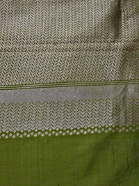 UP000012 - Olive Green Banarasi Pure Silk - Katan Silk