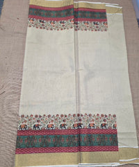 KL000112 Kerala Saree Elephant design