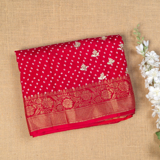GJ000013 - Pink Bandhani with Gotapatti work