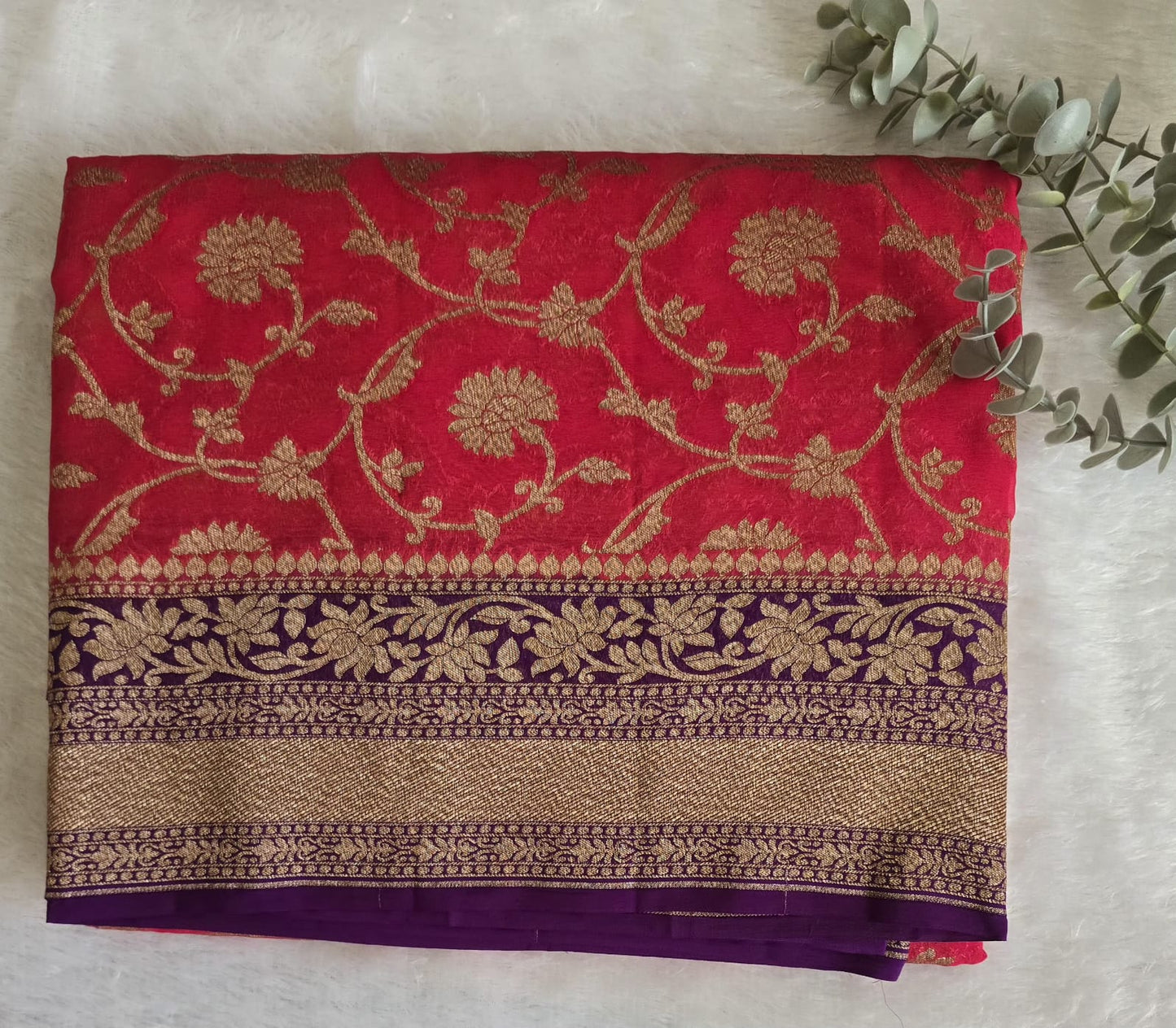 UP000039 - Banarasi Pure Silk Georgette Khaddi