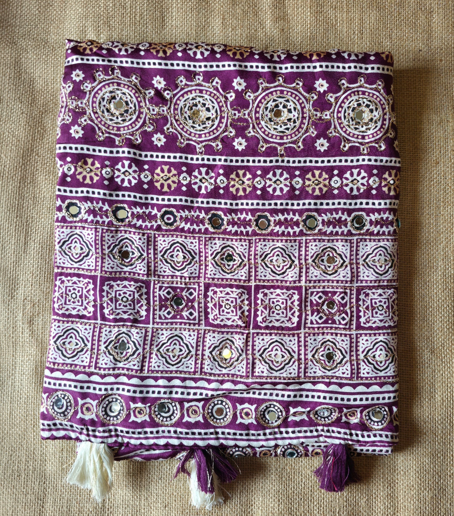 JD000014 - Ajrakh Modal Silk with Mirror Work