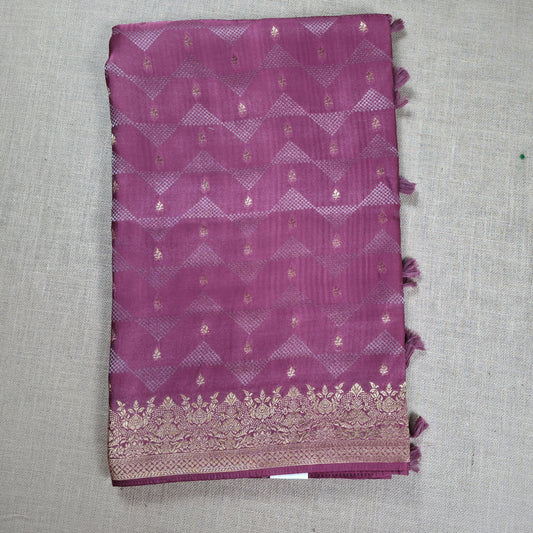 UP000154 Banaraso Semi Crepe Silk Gold Butti