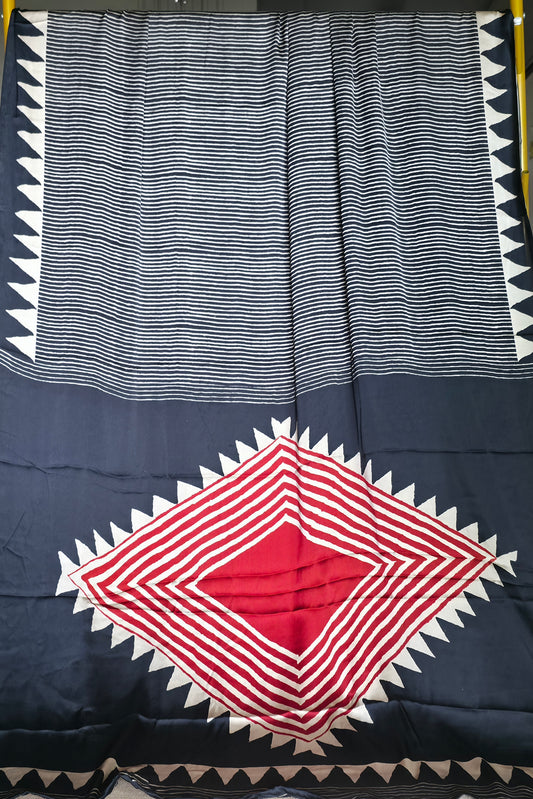 GJ000021 -Ajrakh Printed Silk Saree