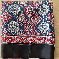 Pure Modal Ajrakh classic Blue with mirror
