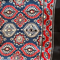 Pure Modal Ajrakh classic Blue with mirror