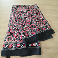 JD000127 Premium Modal Ajrakh with mirror work Black / Red