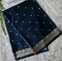 UP000031 - Banarasi Mashru Silk Dark Blue