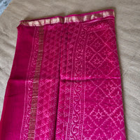JD000011 - Handblock Printed Pure Maheshwari Silk Saree