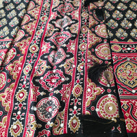 JD00081 Pure Modal Ajrakh classic Red and black with real mirror work