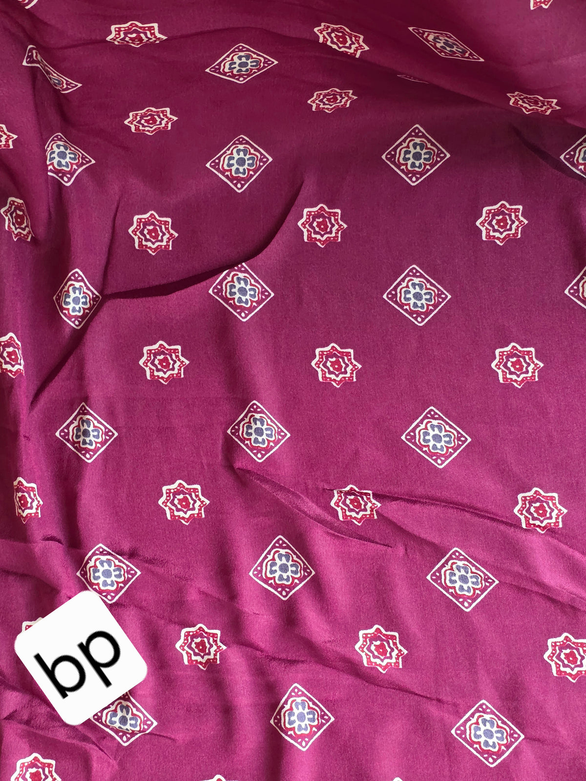 Maroon Ajrakh with Mirror work