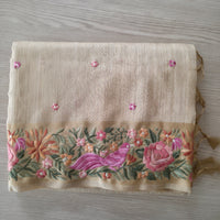 UP000228 Tussar with thread embroidery