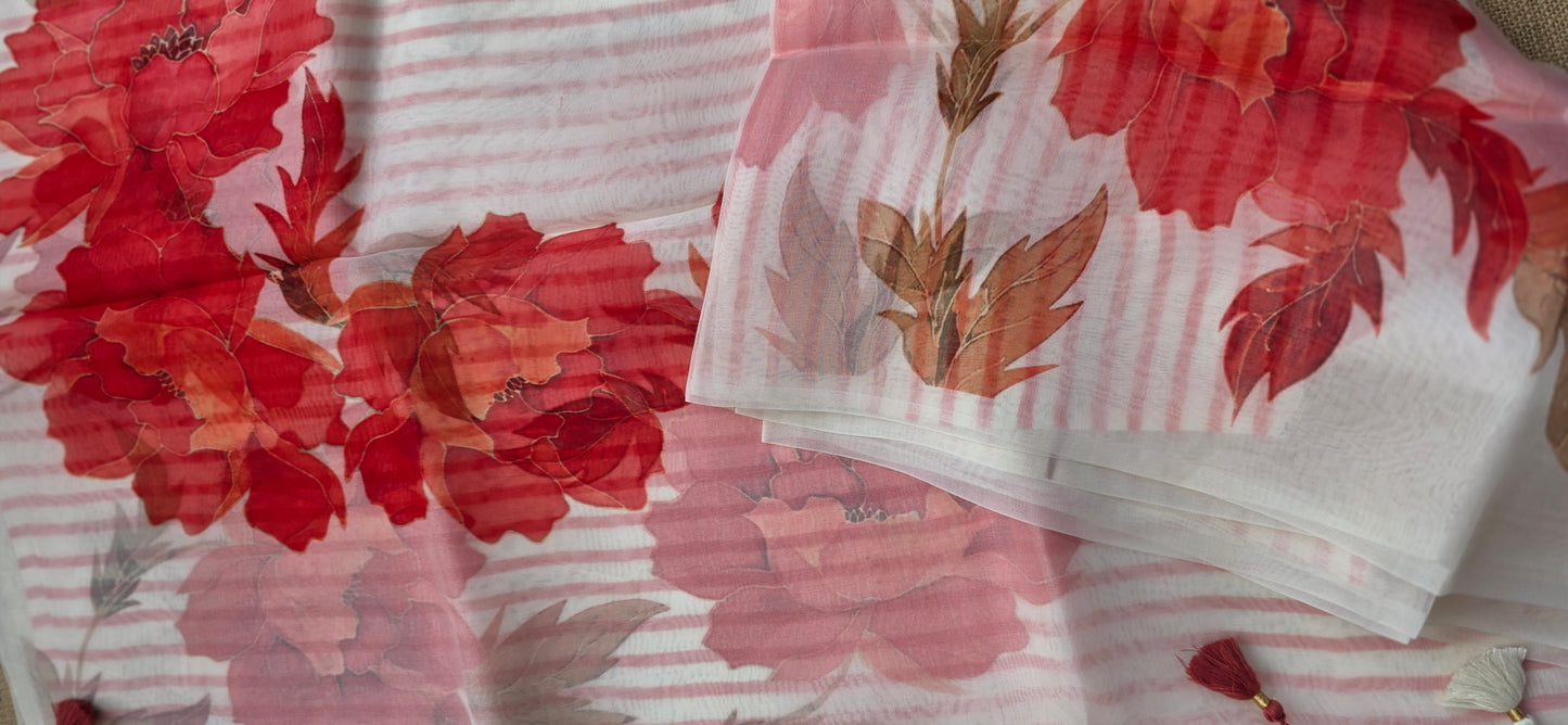 UP000090 Banarasi Pure Silk Organza Digital