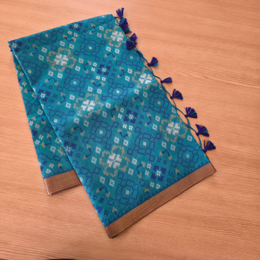 UP000220 Tussar silk with Patola design