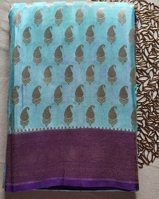 GJ00010 - Banarasi Pure Handloom Khaddi Crepe Chiffon