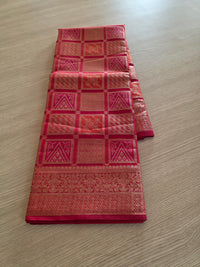 Red with Golden Zari Weaving