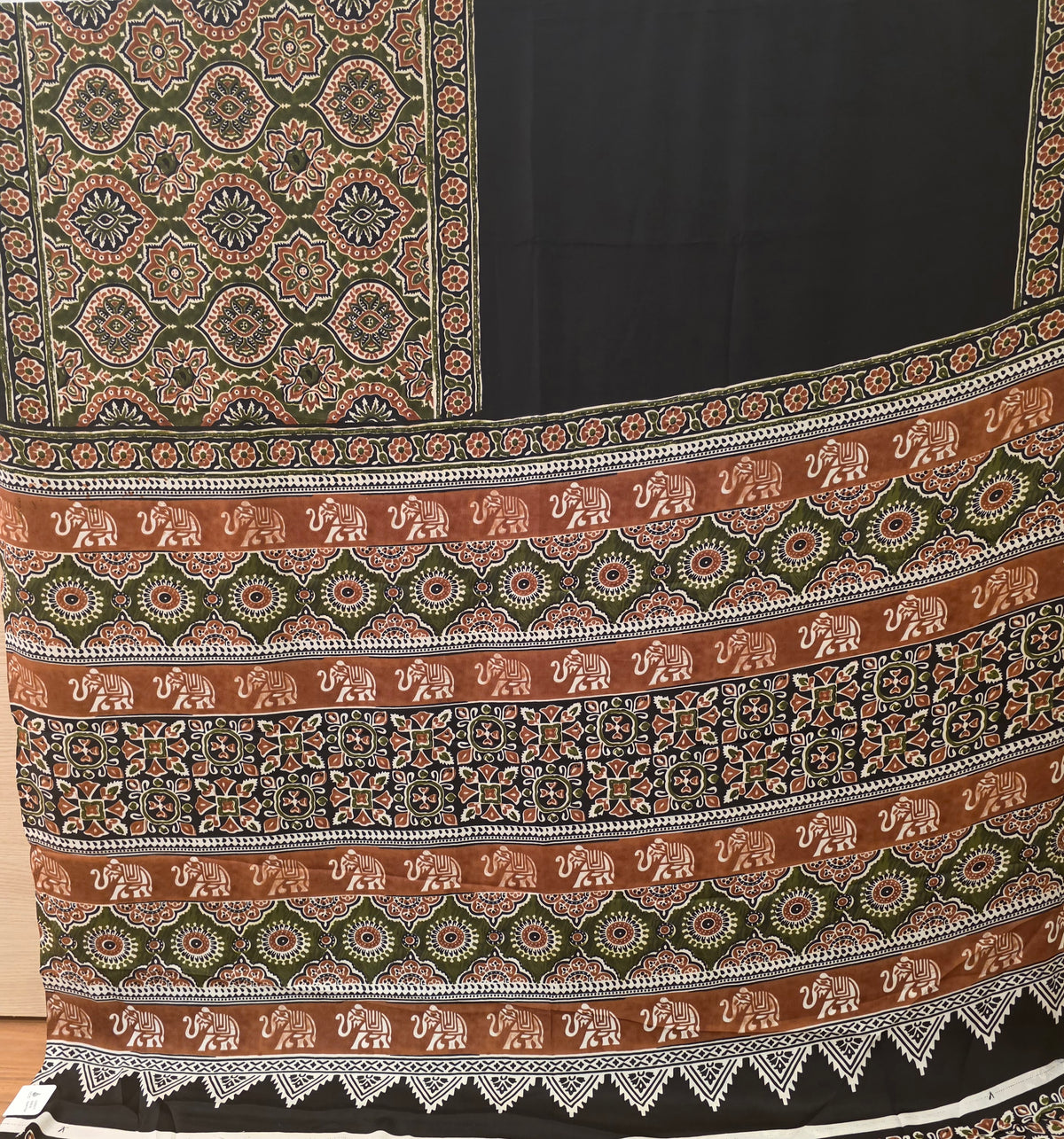 JD000575 Olive Green Modal Ajrakh