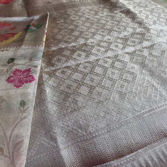 UP000130 - Banarasi Pure Golden Tissue Silk Jamdani