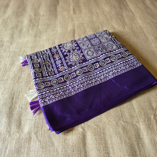 JD000012 - Ajrakh Modal Silk with Mirror Work