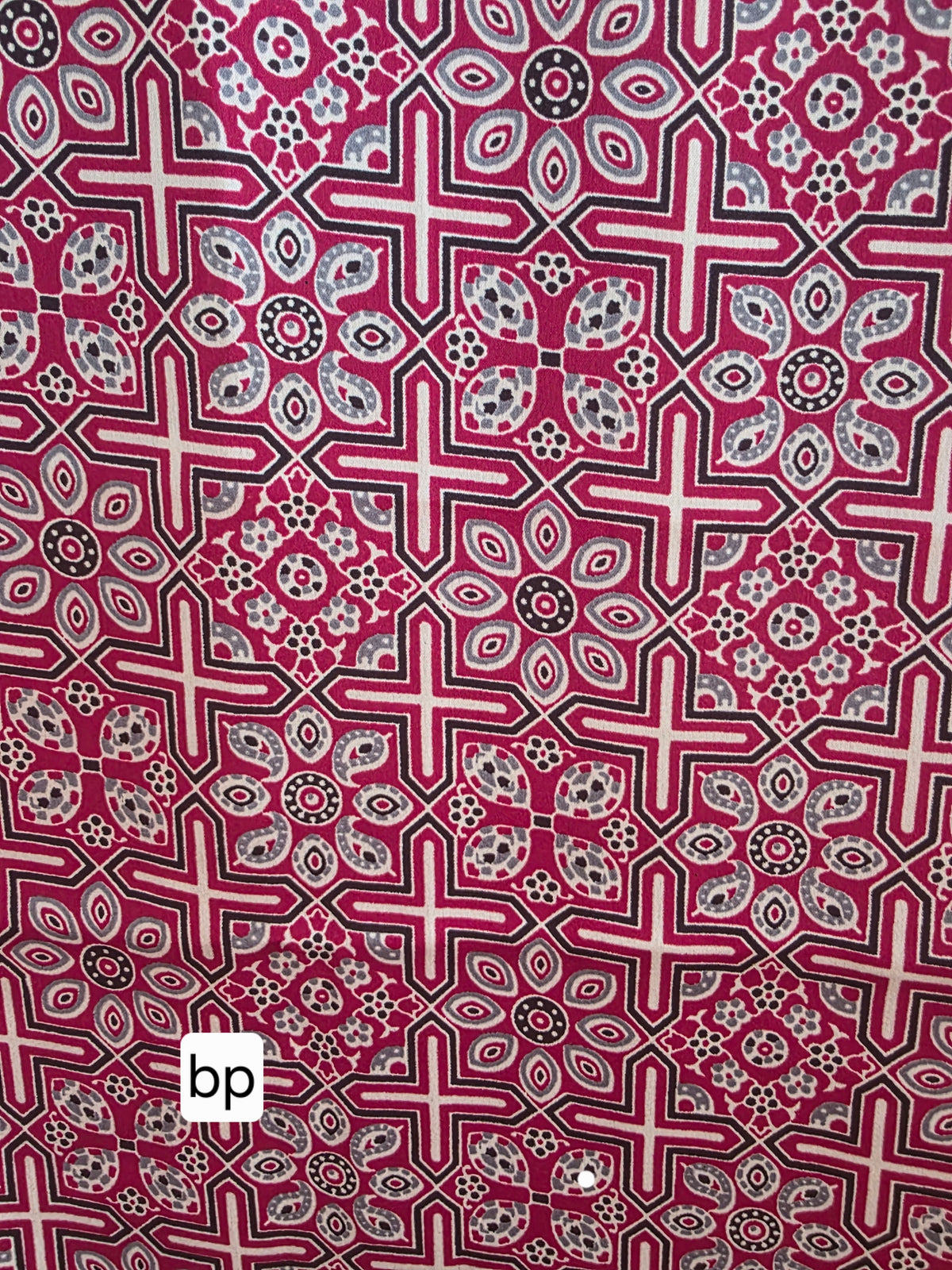 JD000470 Ajrakh with Mirror work in Offwhite
