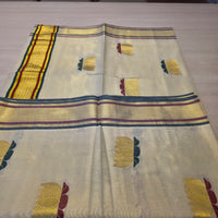 KL000071 Kerala Tissue Gold Lotus design