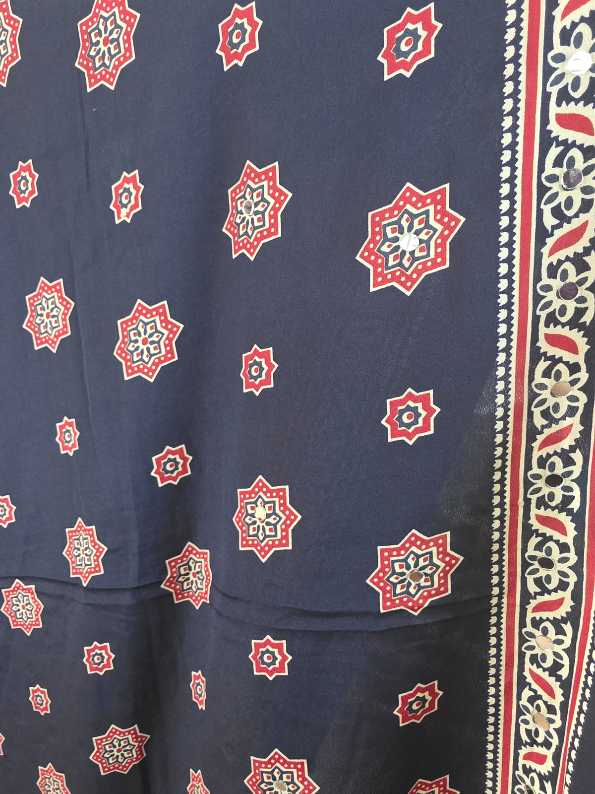 JD000482 Modal Ajrakh mirror work