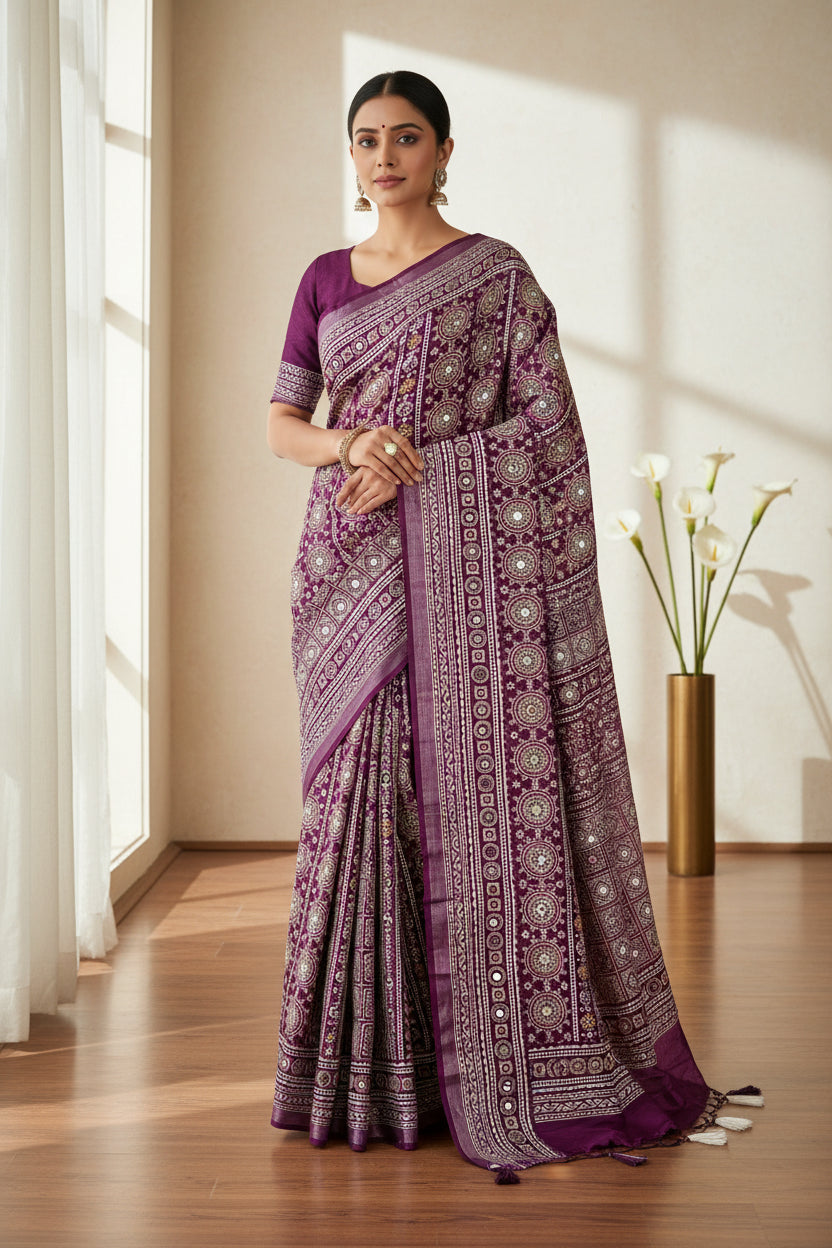 Ajrakh Printed Sarees