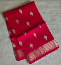 UP000025 - Banarasi Pure Oraganza Silk - Red