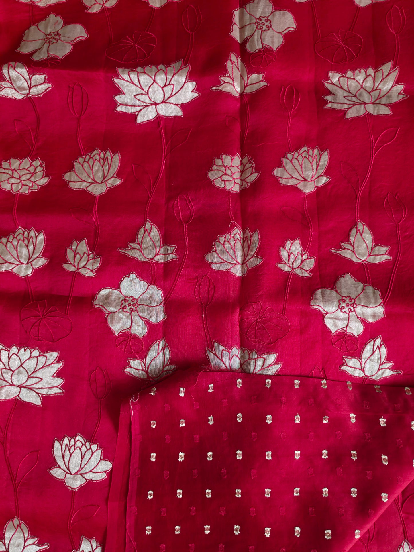 UP000046- Banarasi Pure Organza Applique Tissue Butta
