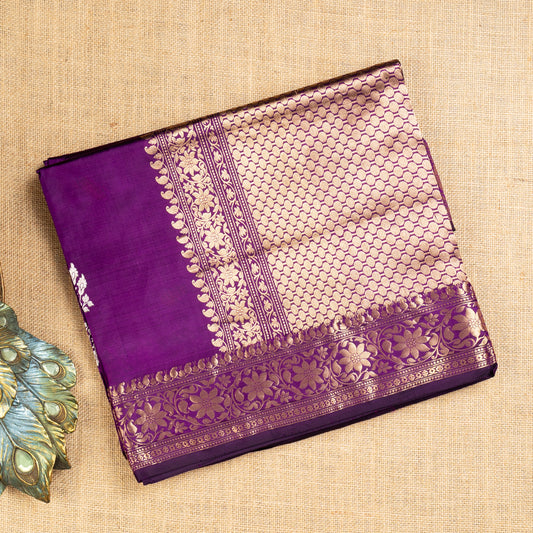 UP000016 - Purple Banarasi Pure Katan Silk