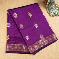 UP000016 - Purple Banarasi Pure Silk - Katan Silk