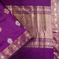 UP000016 - Purple Banarasi Pure Silk - Katan Silk
