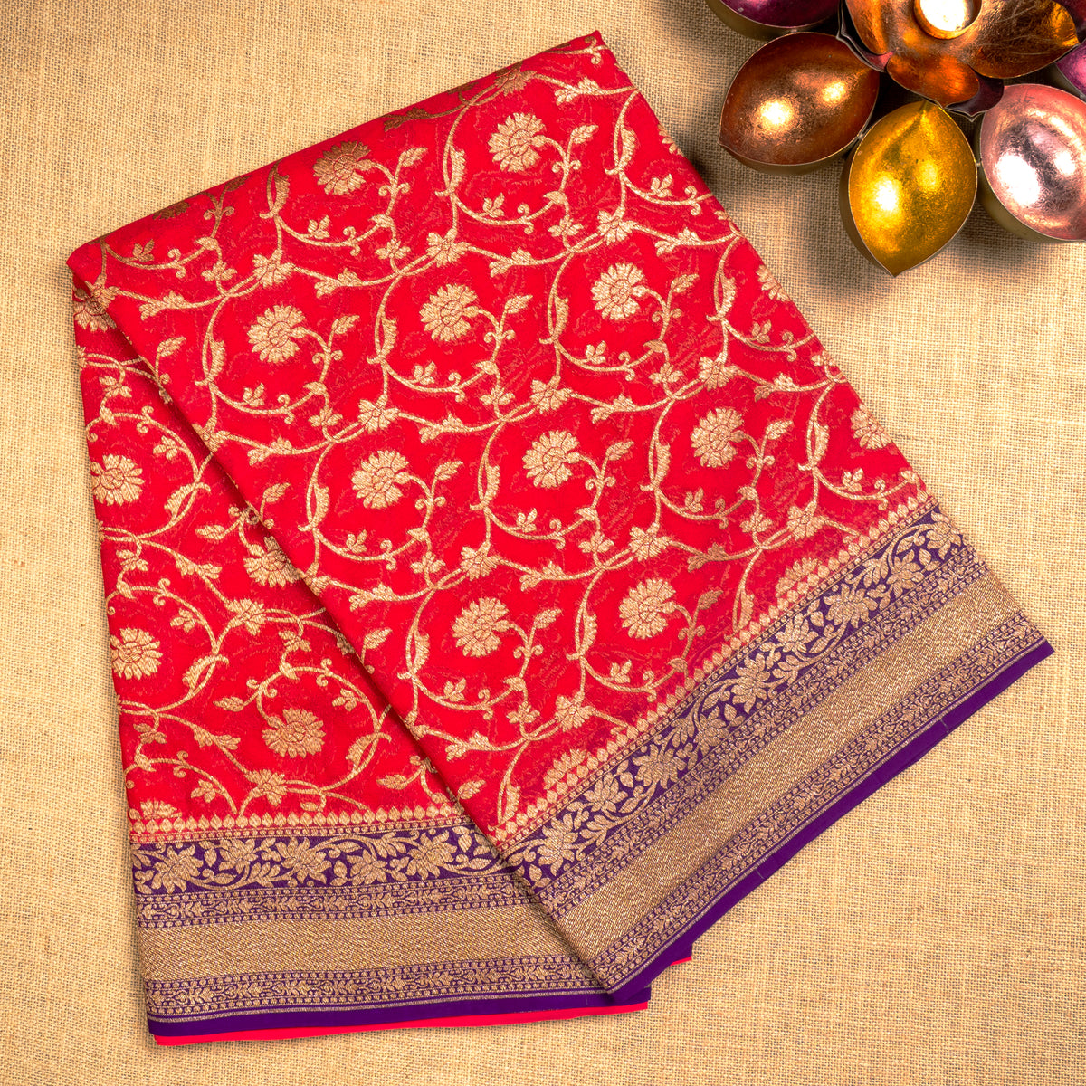 UP000039 - Banarasi Pure Silk Georgette Khaddi