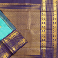 TN000035 - Aqua Blue Korvai Kanjivaram Pure Silk