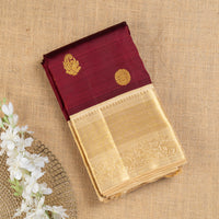TN000038 - Maroon & Gold Korvai Kanjivaram Pure Silk