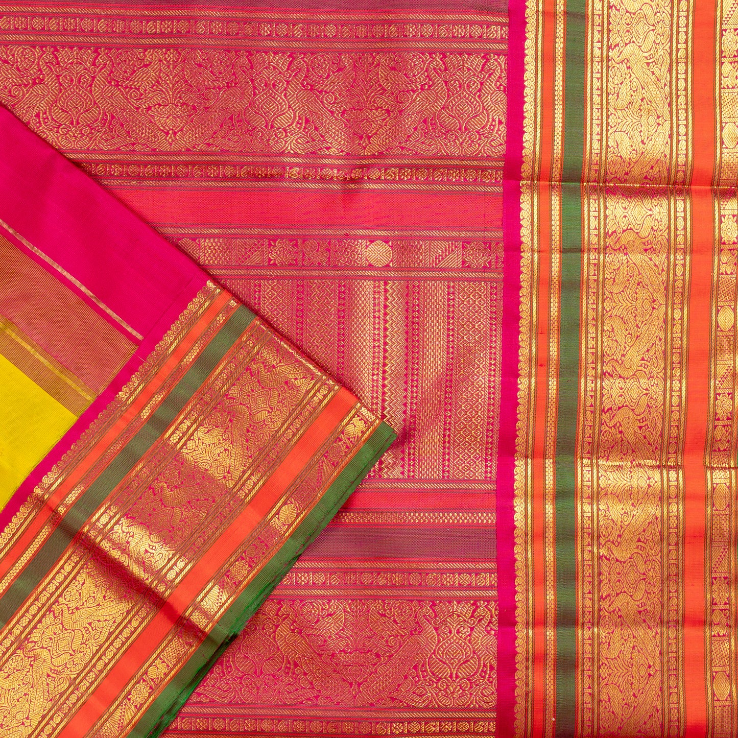TN000030 - Neon Green Kanjivaram Pure Silk